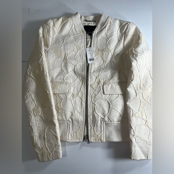 NWT XS Banana Republic White/Cream Bomber Jacket - Picture 7 of 9